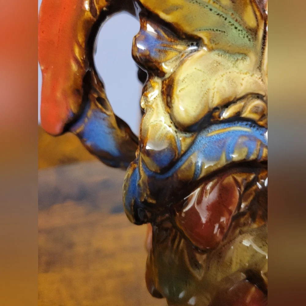 Vintage Unique stoneware Colorful Rooster tea pot